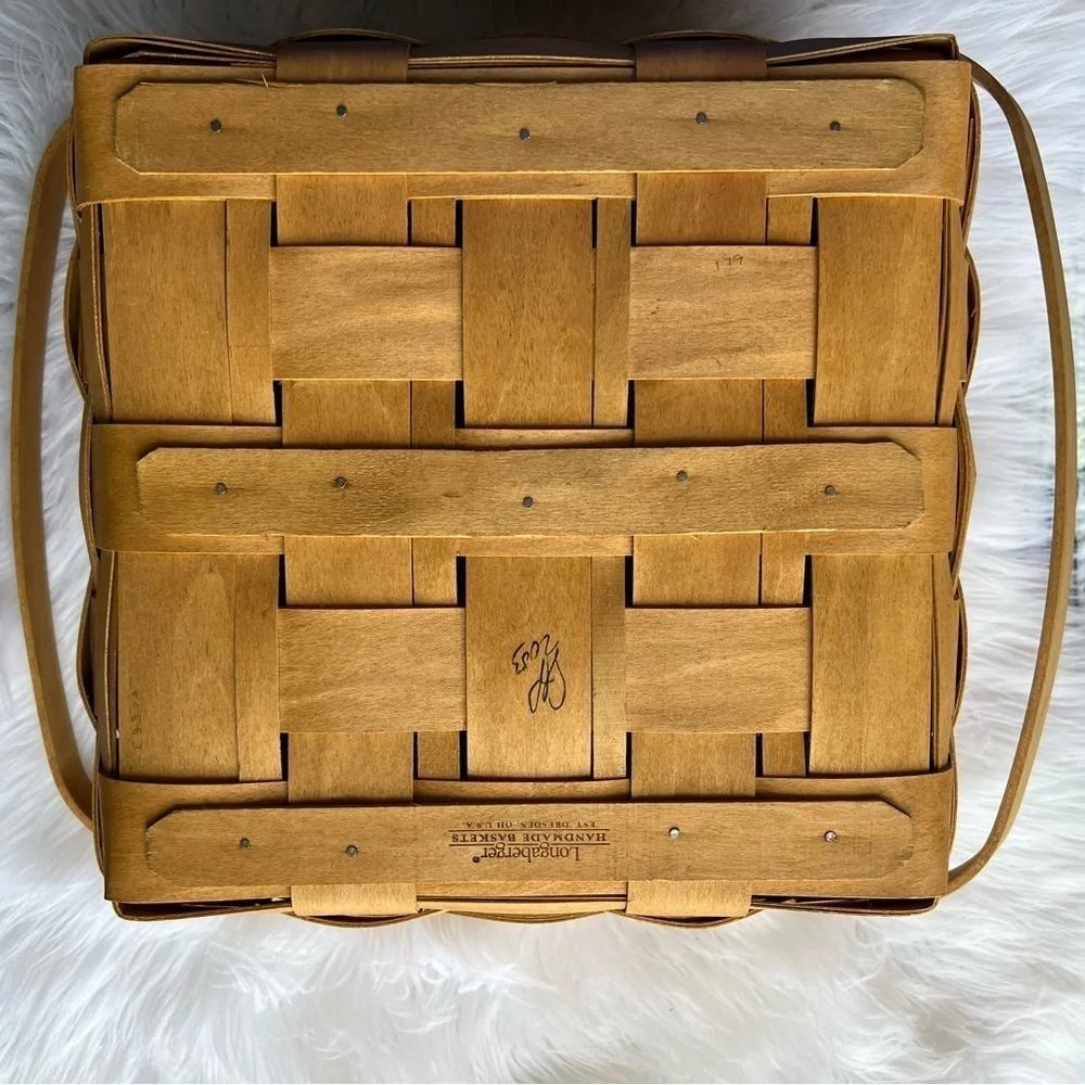 Longaberger Woven Handmade Basket 2003 Double Handle